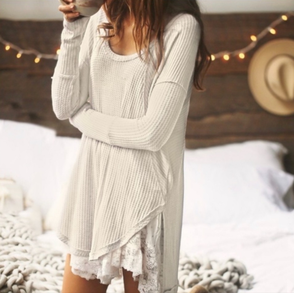 NEW Free People Revolve Thermal Ventura Drippy African Violet Top Bohemian Gypsy - Picture 13 of 16